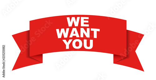 red vector banner we want you