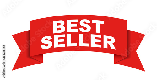 red vector banner best seller