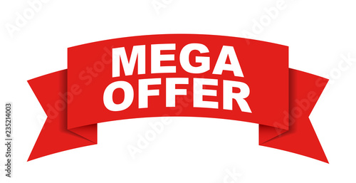 red vector banner mega offer