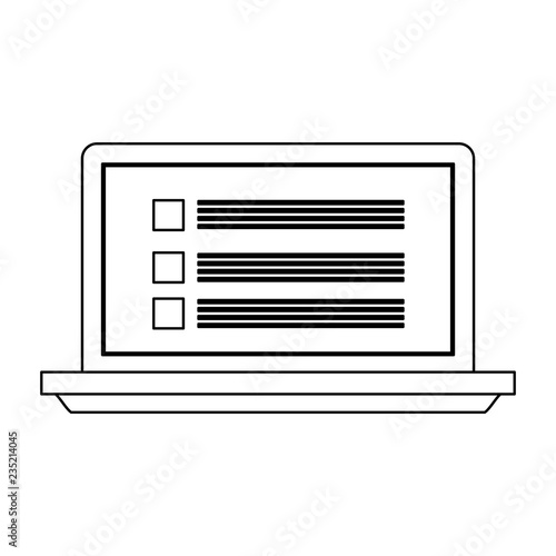 Laptop with website symbol in black and white