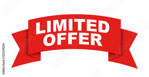 red vector banner limited offer