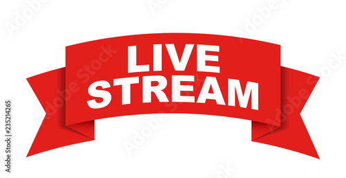 red vector banner live stream