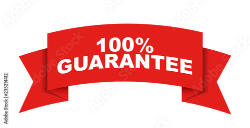 red vector banner 100% guarantee