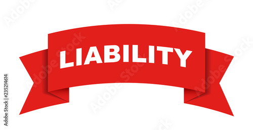 red vector banner liability
