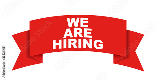 red vector banner we are hiring