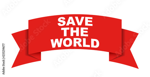 red vector banner save the world