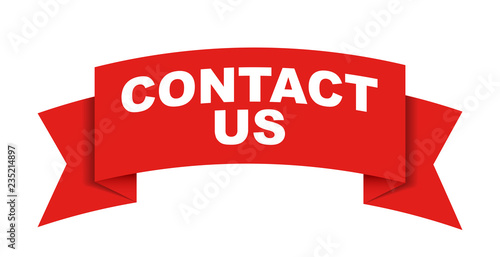 red vector banner contact us