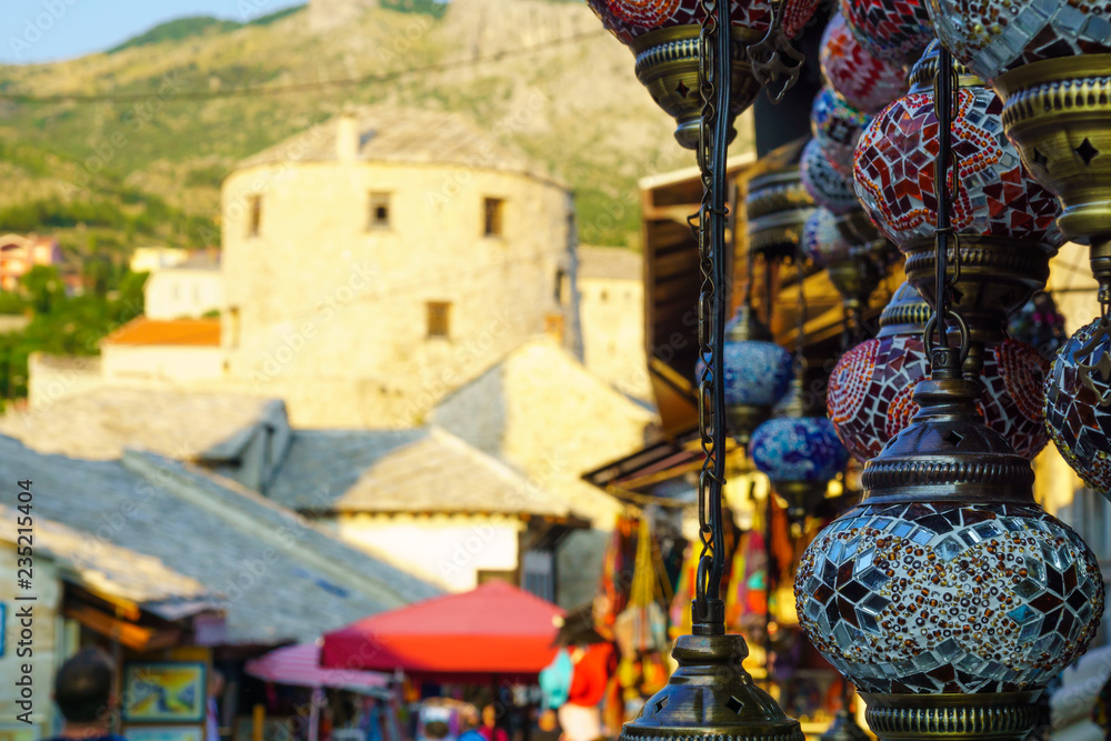 Fototapeta premium Souvenirs on sale, Mostar