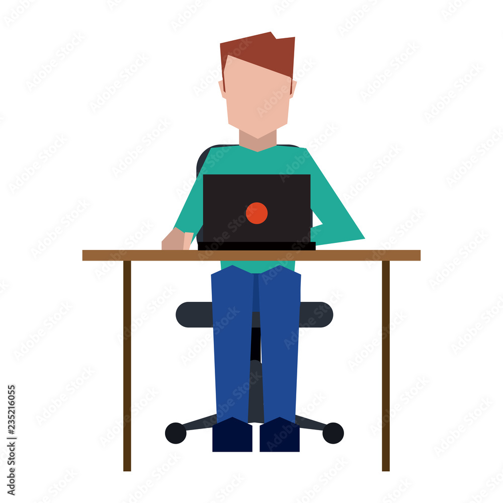 Man on desk Man on desk