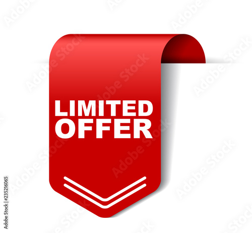 red vector banner limited offer