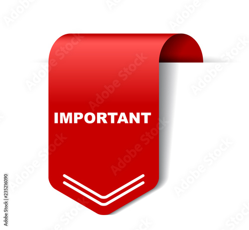 red vector banner important