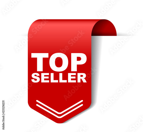 red vector banner top seller