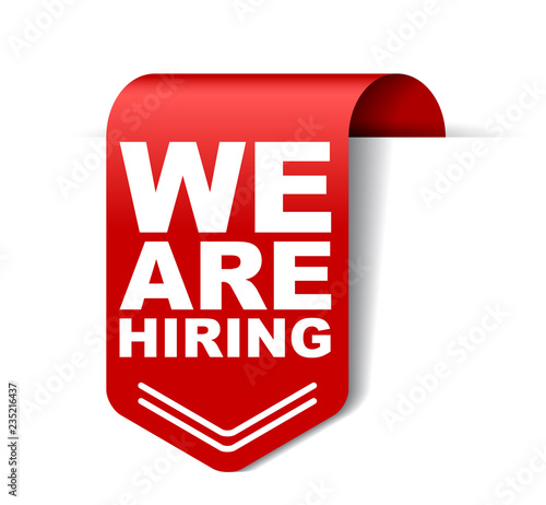 red vector banner we are hiring