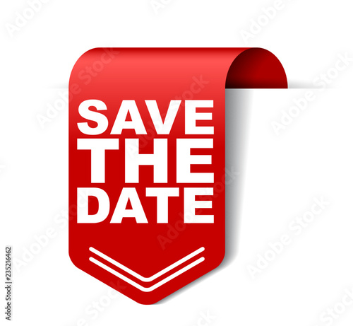 red vector banner save the date