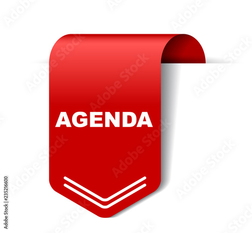 red vector banner agenda