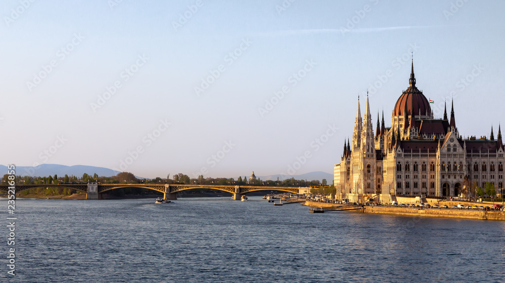 Hungarian Parliament Building and Margaret Bridge