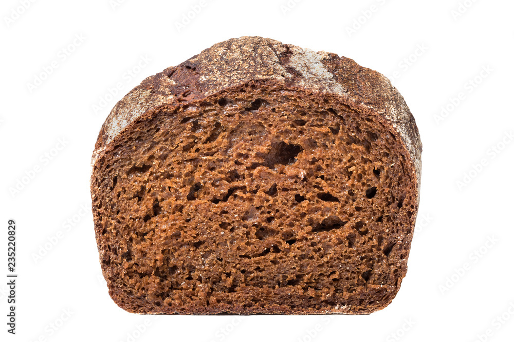Rye bread slice isolated on white background Rye bread slice isolated on white background