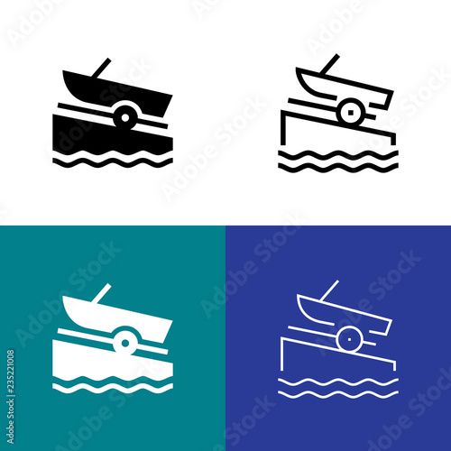 Boat Ramp Icon Set