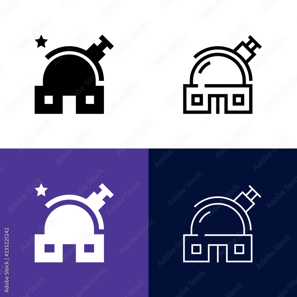 Observatory Icon Set Observatory Icon Set