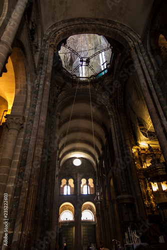 Santiago de Compostela, Spain, June 14, 2018: Large incense burner in the cathedral of Santiago de Compostela
