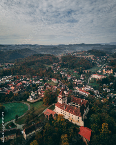 Aerial of Castle Ehrenhasen, Austria