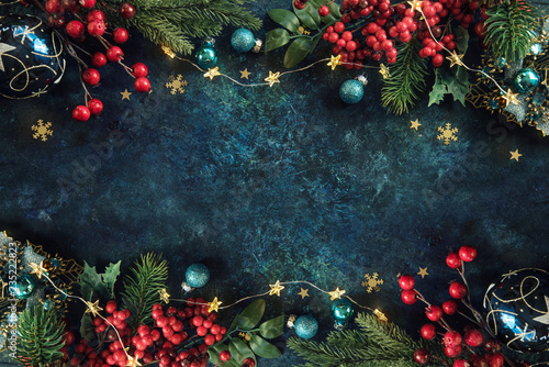 Christmas decor background with place for text