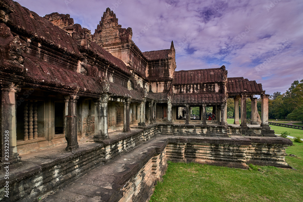 View of Angkor Wat at sunrise, Archaeological Park in Siem Reap, Cambodia UNESCO World Heritage Site View of Angkor Wat at sunrise, Archaeological Park in Siem Reap, Cambodia UNESCO World Heritage Site