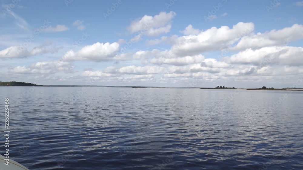 Water Sky and Clouds