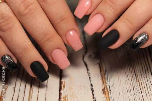 Stylish pink manicure