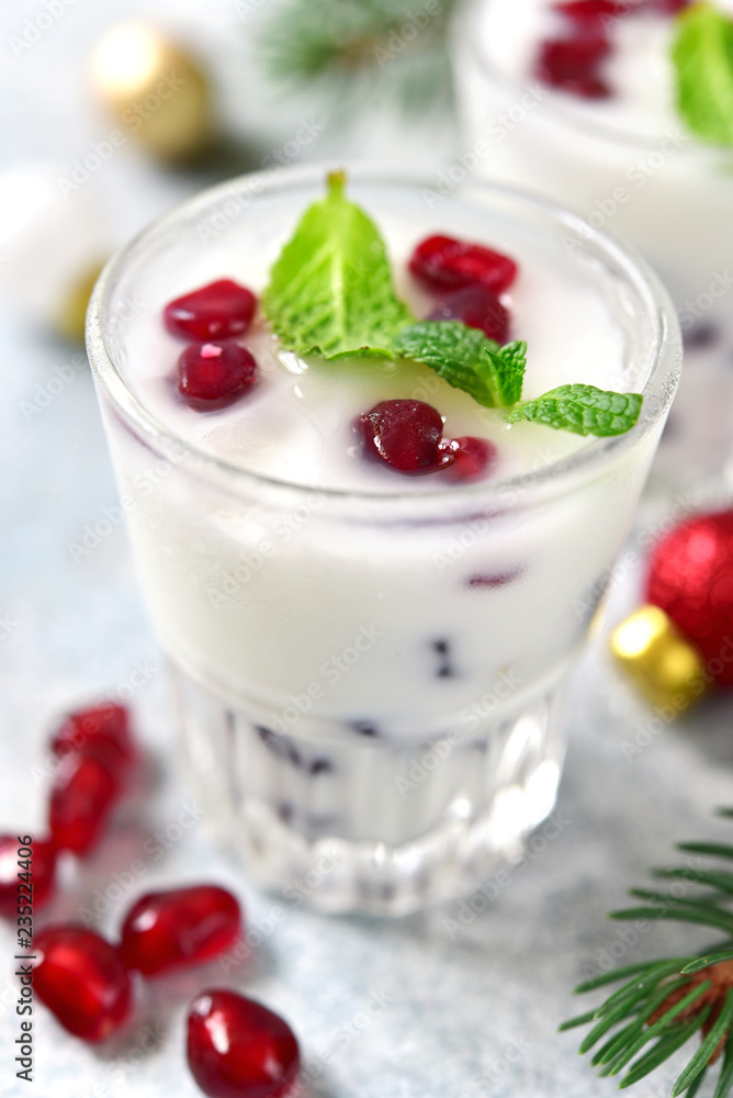 White christmas mojito in a glasses. White christmas mojito in a glasses.