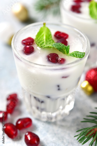 White christmas mojito in a glasses.