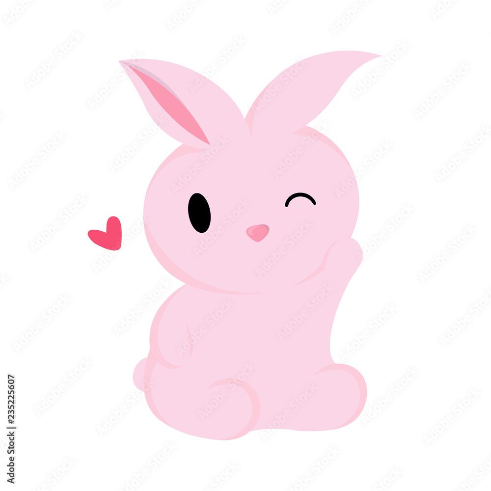 Vector illustration for kids cute bunny. Pink bunny . Vector illustration for kids cute bunny. Pink bunny .