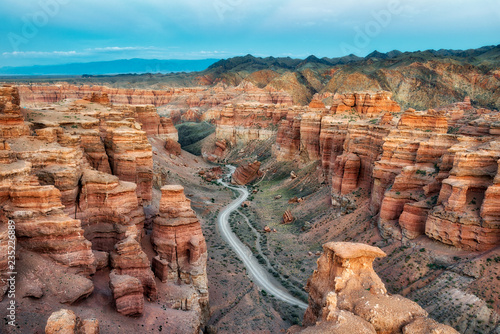 Charyn Canyon in South East Kazakhstan, taken in August 2018taken in hdr taken in hdr photo