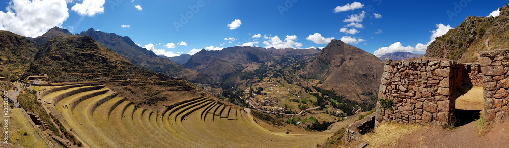 The Sacred Valley of the Incas is located between the towns of Pisac and Ollantaytambo. Peru The Sacred Valley of the Incas is located between the towns of Pisac and Ollantaytambo. Peru