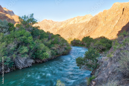 River through Charyn Canyon in South East Kazakhstan taken in August 2018taken in hdr taken in hdr