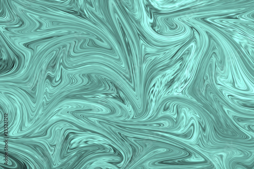 Liquify Abstract Pattern With Mint Green Graphics Color Art Form. Digital Background With Liquifying Flow.