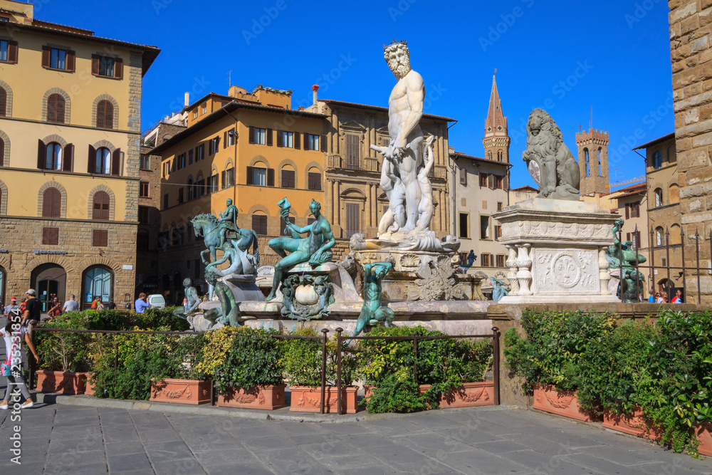Florence Fountain of Neptune in the Piazza della Signoria