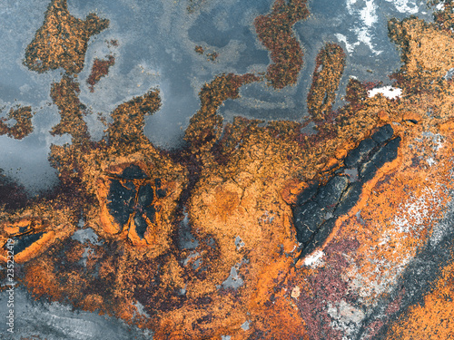Aerial view on abstract river patterns in Iceland II photo
