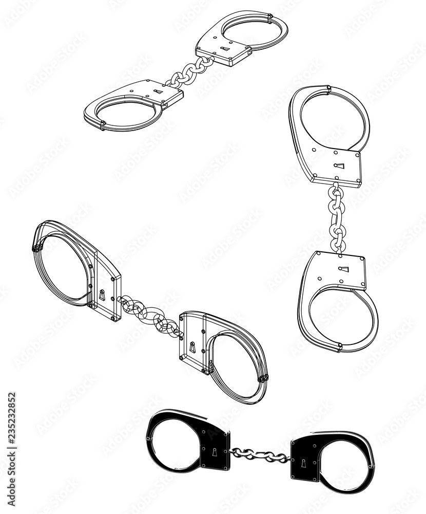 3d model of handcuffs on a white 3d model of handcuffs on a white
