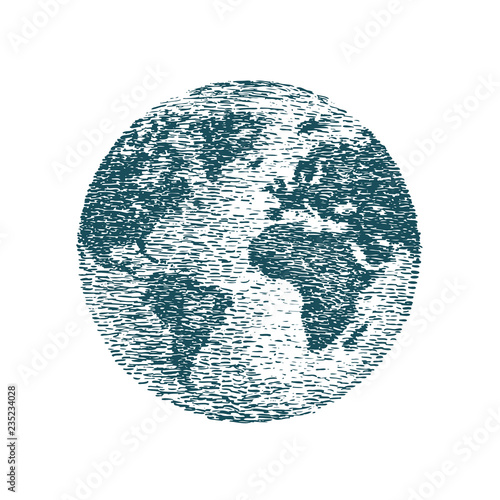 World, planet Earth, sketch. Travel, business concept. Hand drawn vintage vector illustration