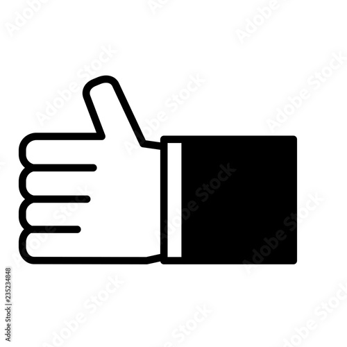hand like trump up on white background