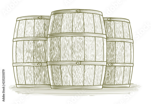 Woodcut Barrel Set