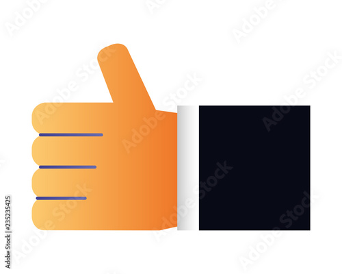 hand like trump up on white background