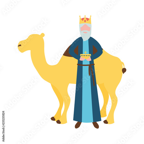 epiphany wise king with gift and camel