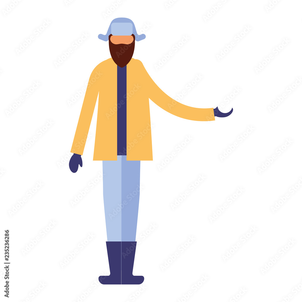 man character wearing winter clothes