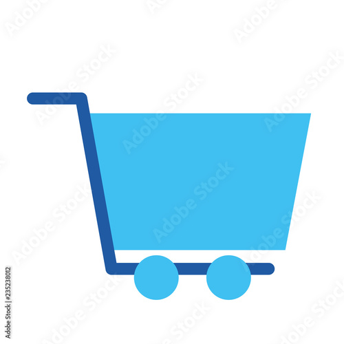 shopping cart on white background