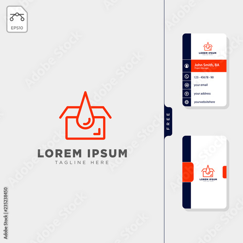 garage oil services concept logo template free business card design