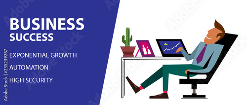 Online successful business, passive income (Vector Illustration)