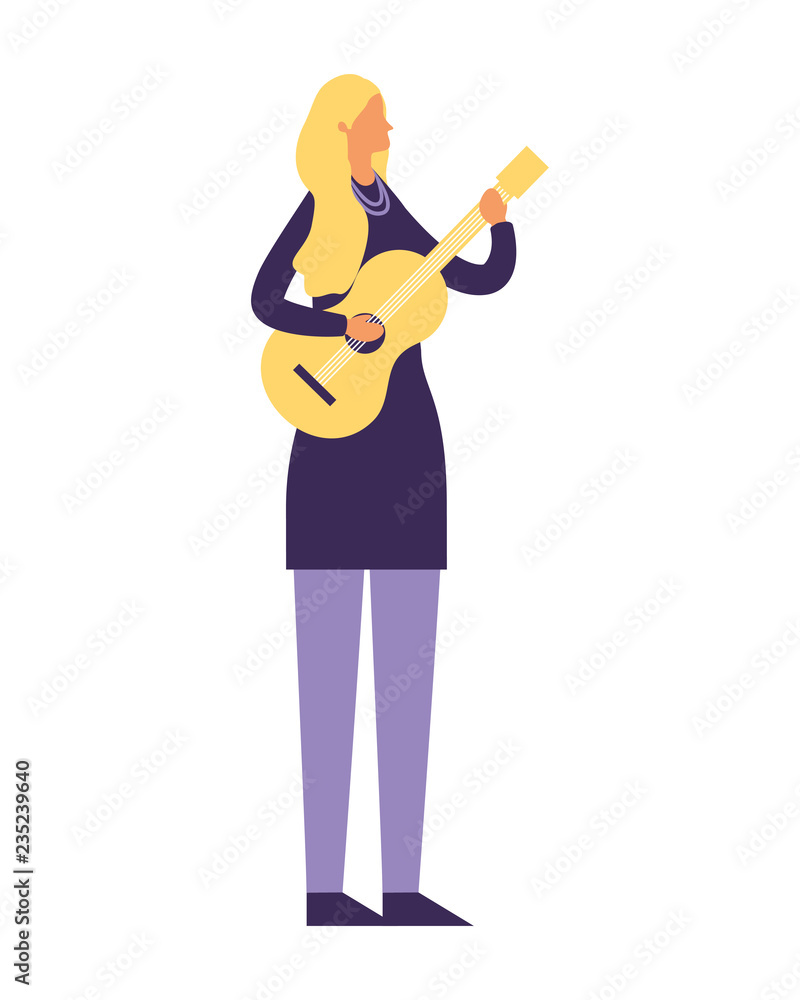 woman standing playing guitar music woman standing playing guitar music
