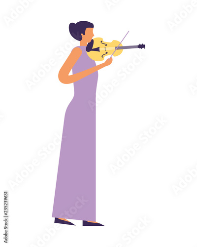 woman standing playing violin music
